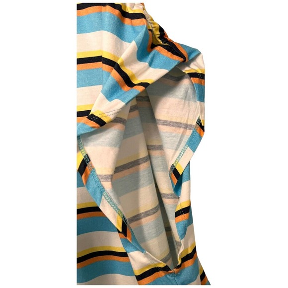 New AFRM Womens Size 3X Jorja Cropped Top Striped Ruched Cap Sleeves Multi - Picture 4 of 9